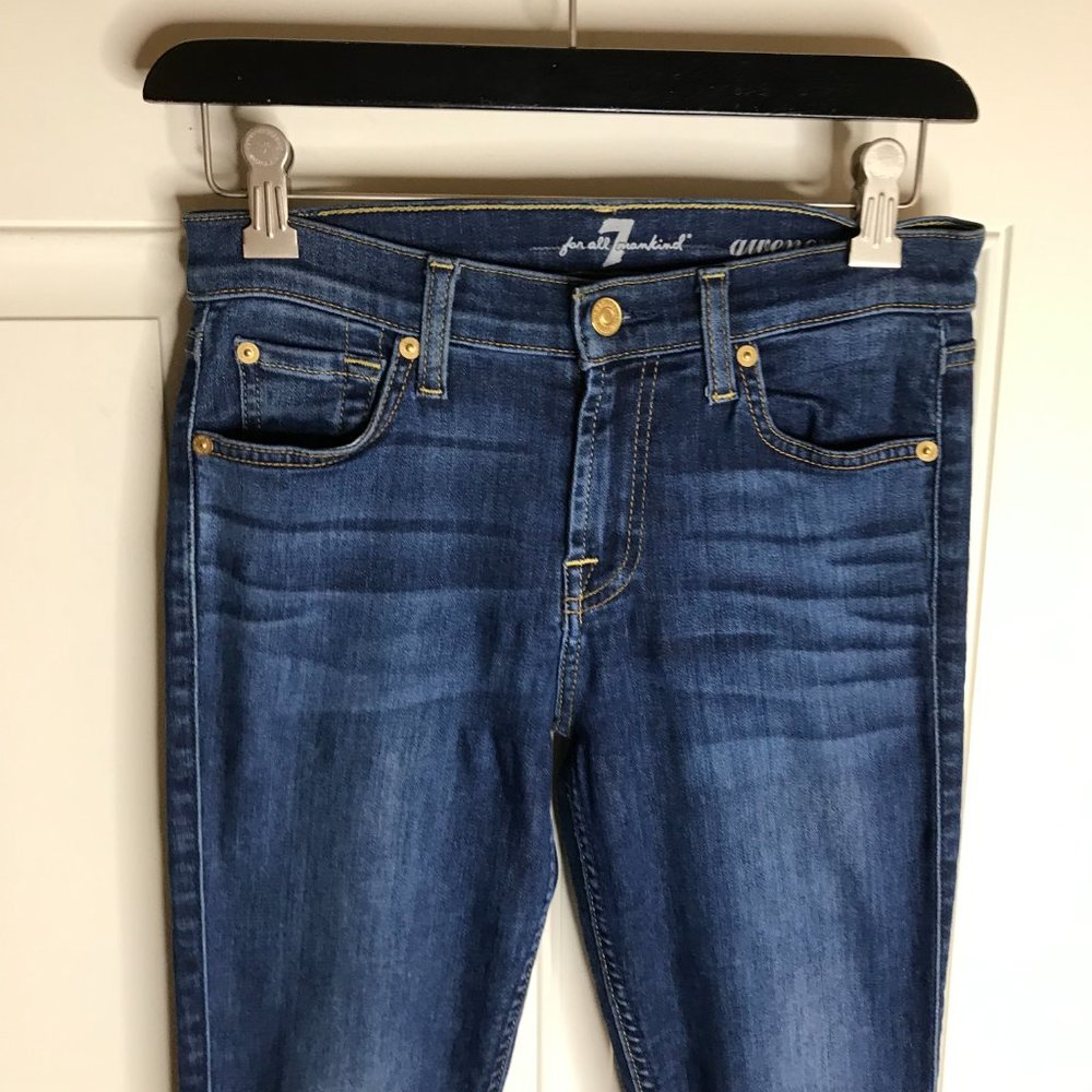 7 For All Mankind Women's Gwenevere Skinny Jeans Blue ~ Size 24 - Picture 2 of 6